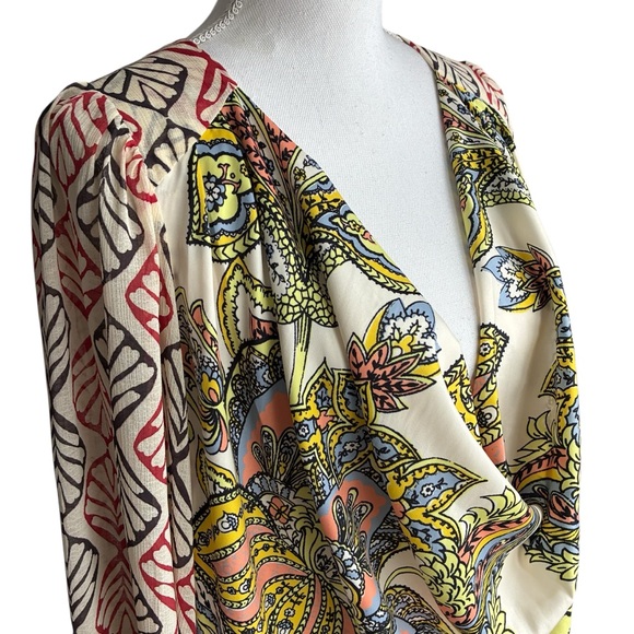 Free People Aleena Printed Boho Top Medium - Picture 3 of 12